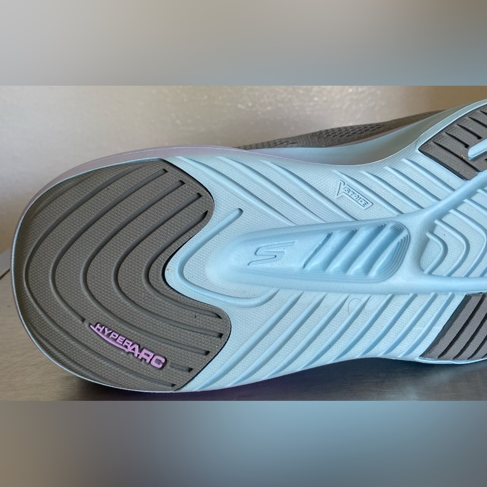 SKECHERS GO WALK MAX WALKER Women's Gray and Lavender Athletic Shoes - Picture 9 of 15